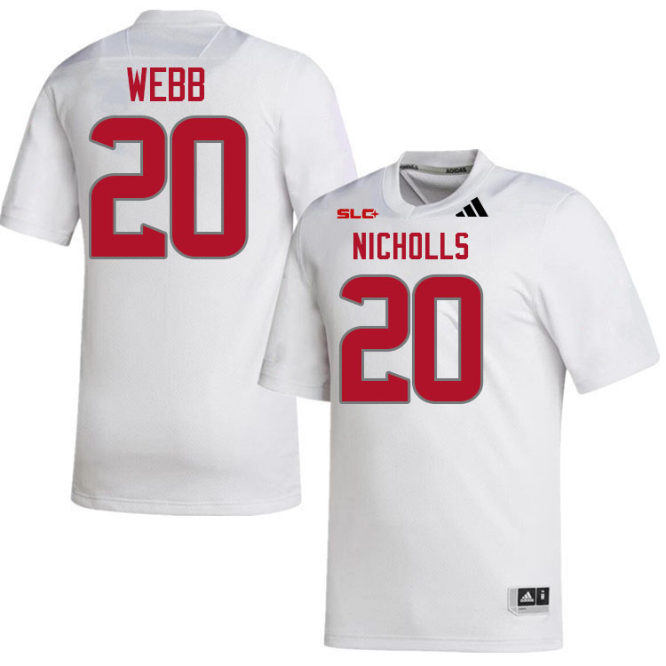 Nicholls Colonels #20 Lardarius Webb College Football Jerseys,Uniforms Stitched-White